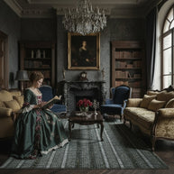 Textured Blue and Black Pattern Hand-Loom Woolen Handmade Rug for bed rooms, offices, and dining spaces. 