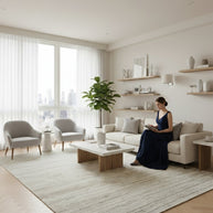 Textured Area Rug Hand-Loom Pet Yarn Handmade Rug for bed rooms, offices, and dining spaces. 