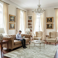 Luxury Ivory/Cream Hand-Tufted Woolen Rug for bed rooms, offices, and dining spaces with Geometric Pattern