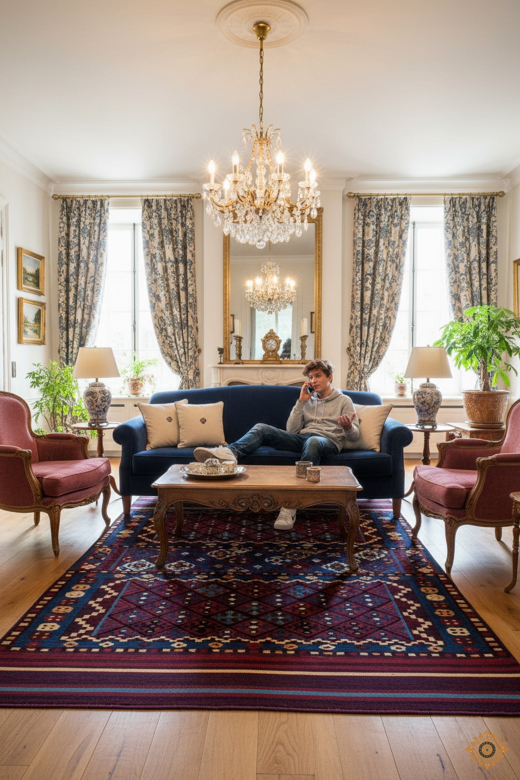 Fusion Weave Hand-Tufted on Durrie Woolen rug for living room, bed rooms, offices with Geometric Lattice