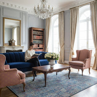 Multicoloured Pattern Hand-Loom Printed Viscose Handmade Rug for bed rooms, offices, and dining spaces. 