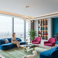 Green Hand-Loom Viscose Handmade Printed Rug for bed rooms, offices, and dining spaces