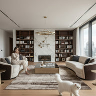 Textured Brown and Beige Hand-Loom Woolen Handmade Rug for bed rooms, offices, and dining space