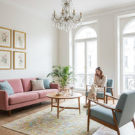 Floral Pattern HandKnotted Handcarded Wool Handmade Rug for bed rooms, offices, and dining spaces