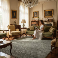 Textured Grey Hand-Knotted Indian Wool Handmade Rug for living rooms, offices, and dining spaces