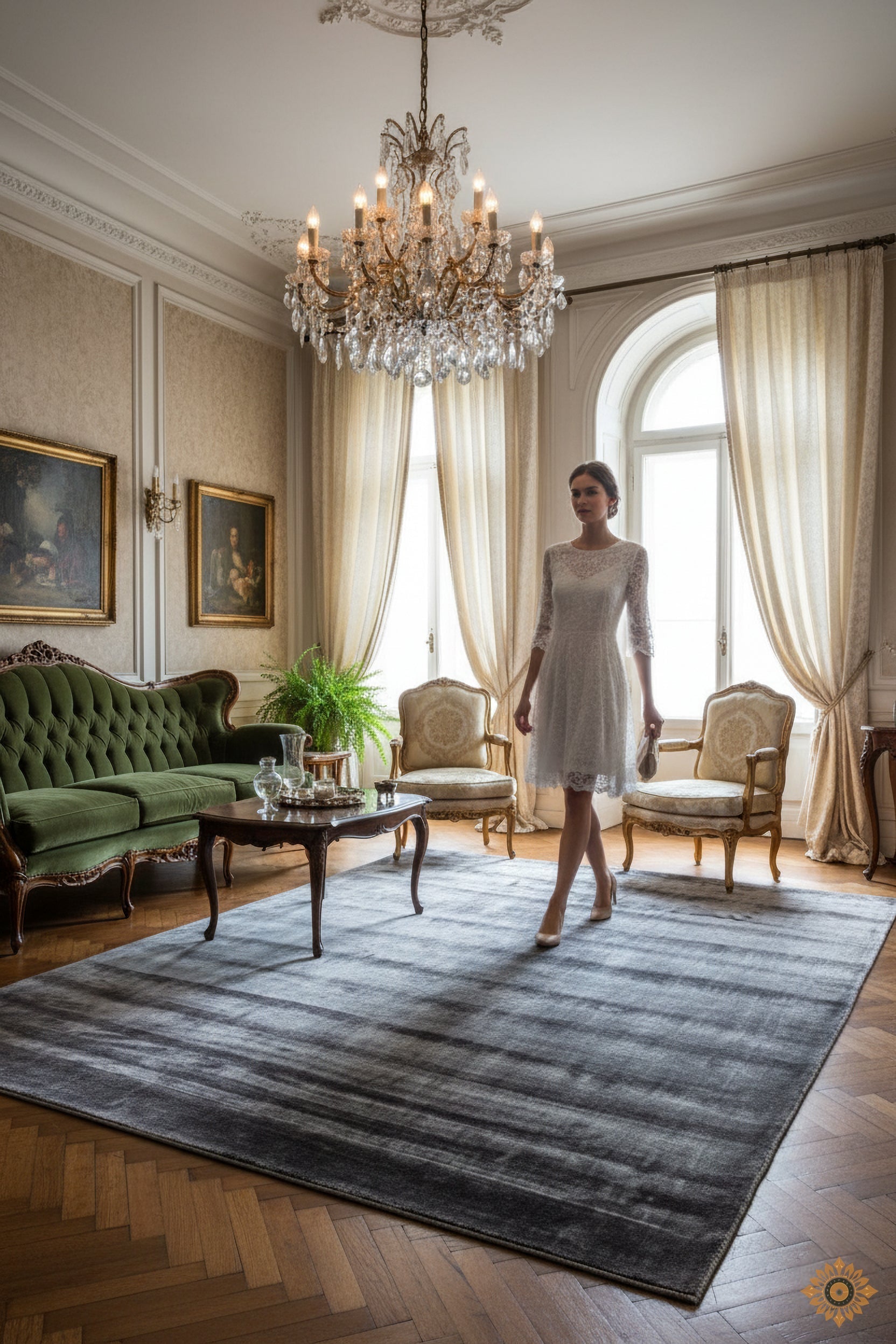 Textured Rug with Wavy Pattern Hand-Loom Viscose Handmade Rug for bed rooms, offices, and dining spaces. 