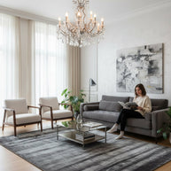 Textured Rug with Wavy Pattern Hand-Loom Viscose Handmade Rug for bed rooms, offices, and dining spaces. 