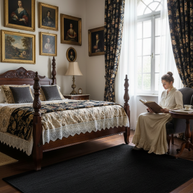 Textured Black Hand-Loom Viscose Handmade Rug for Bed Room