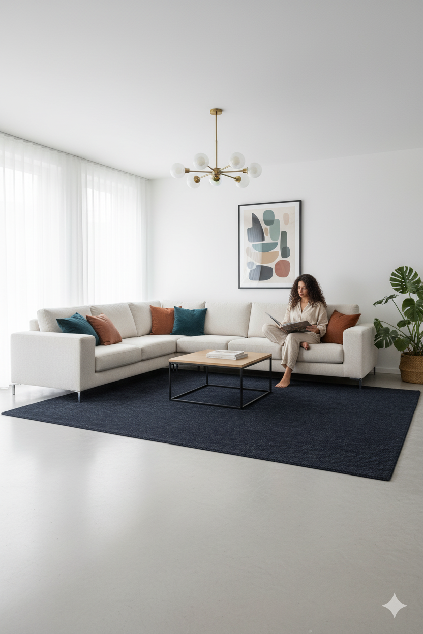 Solid Black Texture Hand-Woven Soumak woolen rug for bed rooms, offices, and dining spaces. 