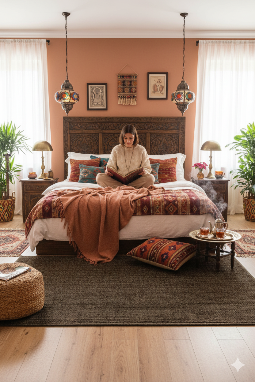 Brown Texture Hand-Woven Soumak woolen rug for bed rooms, offices, and dining spaces. 