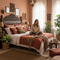 Brown Texture Hand-Woven Soumak woolen rug for bed rooms, offices, and dining spaces. 