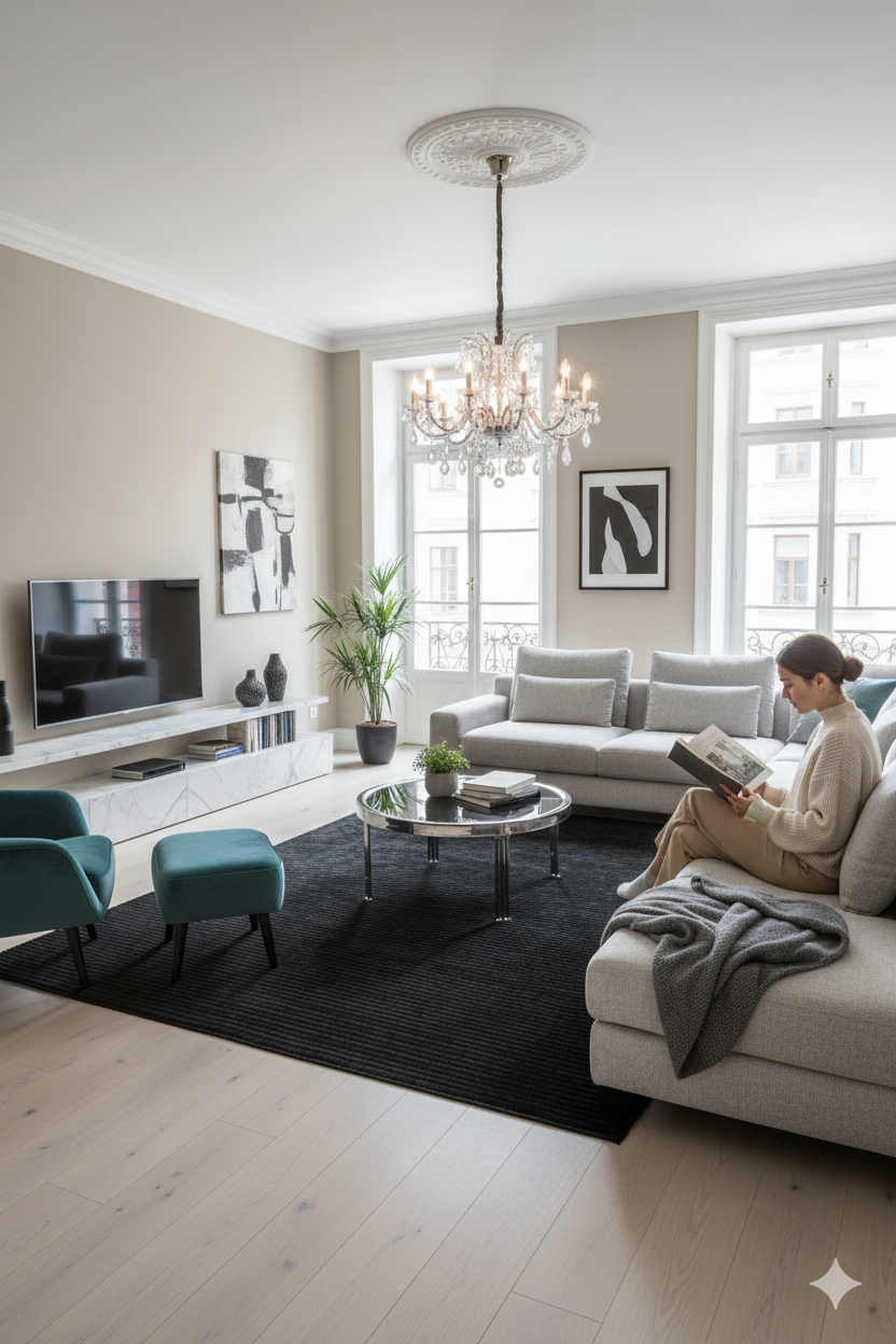 Textured Black Hand-Loom Viscose Handmade Rug for Modern Living Room