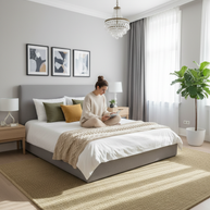 Brown Texture Hand-Woven Soumak woolen rug for bed rooms, offices, and dining spaces. 