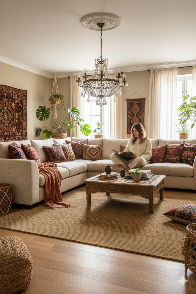 Golden Saffron Solid Hand-Loom Viscose Rug for Living Room