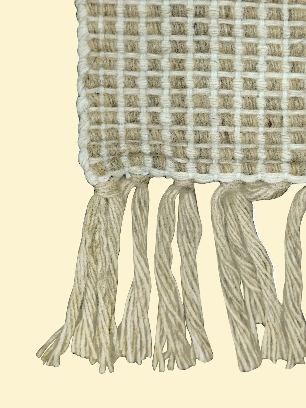 Ivory Grid | Outdoor Handwoven Pitloom Durrie