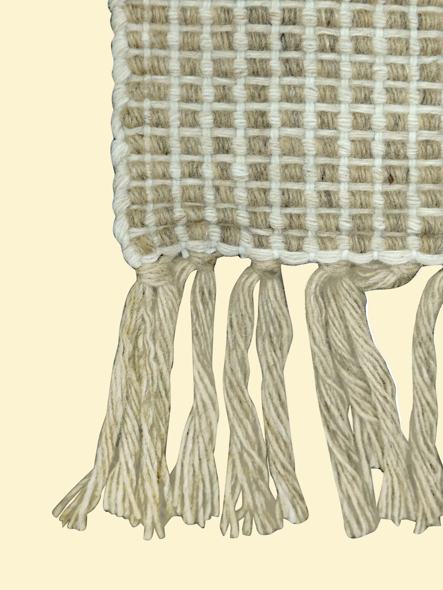 Ivory Grid | Outdoor Handwoven Pitloom Durrie