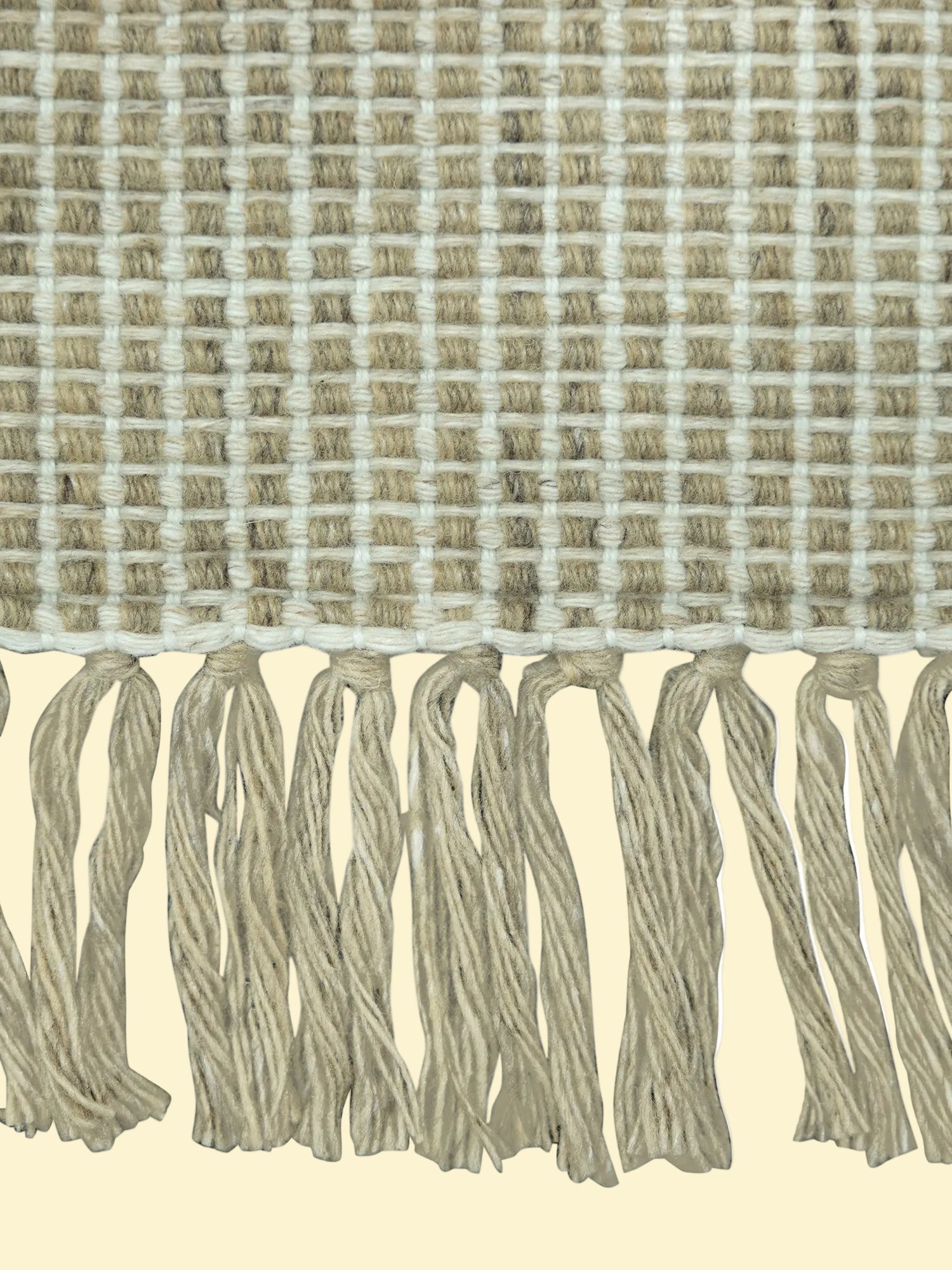 Ivory Grid | Outdoor Handwoven Pitloom Durrie