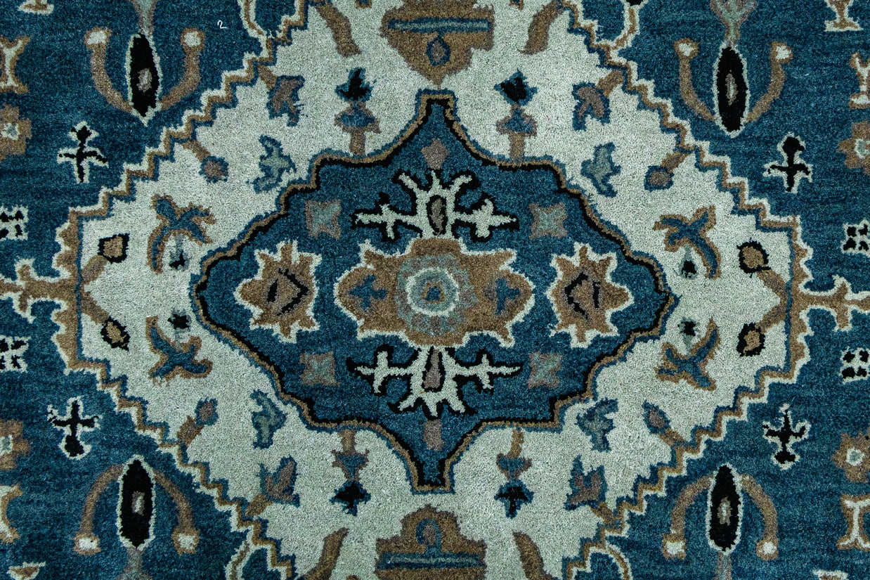 Close-up of Hand-Tufted Woolen Handmade Area Rug for bed rooms, offices, and dining spaces