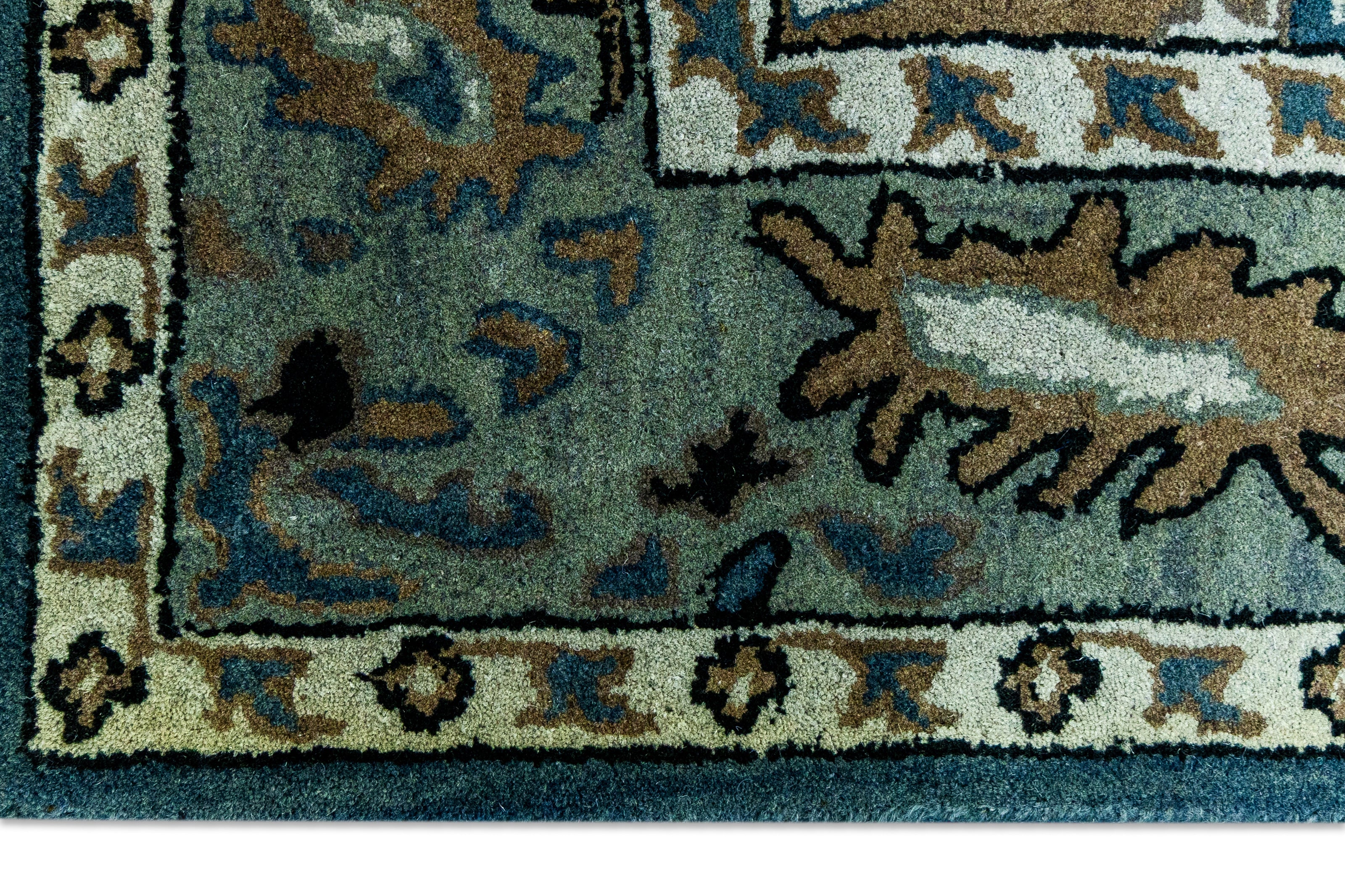 Detail Shot of Hand-Tufted Woolen Handmade Area Rug for bed rooms, offices, and dining spaces