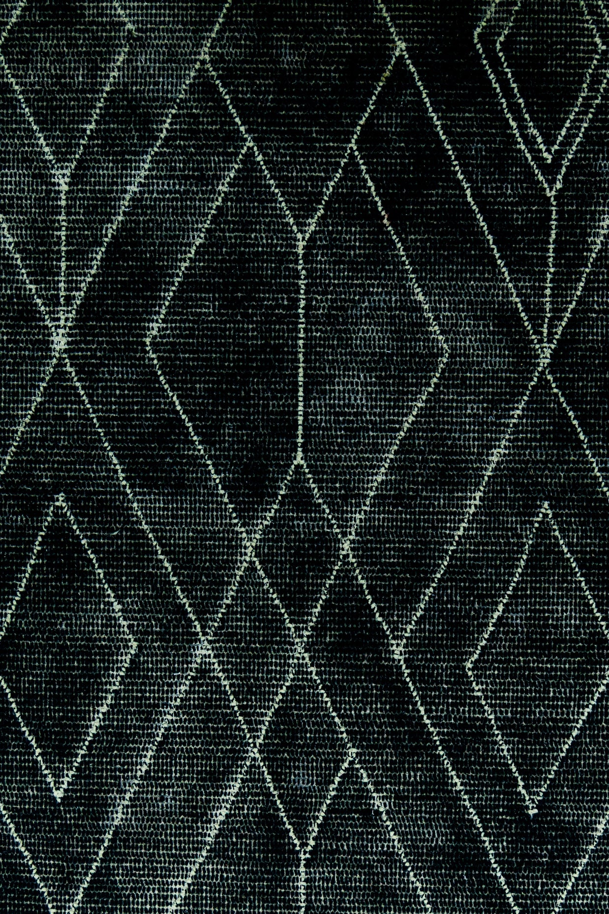 Detail Shot of Black Hand-Tufted Woolen Handmade Rug for bed rooms, offices, and dining spaces.