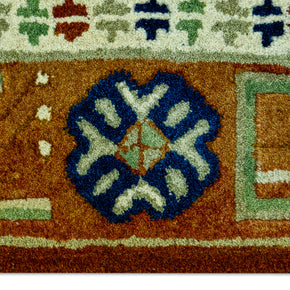 Close-up of Hand-Tufted Woolen Handmade Rug for bed rooms, offices, and dining spaces.