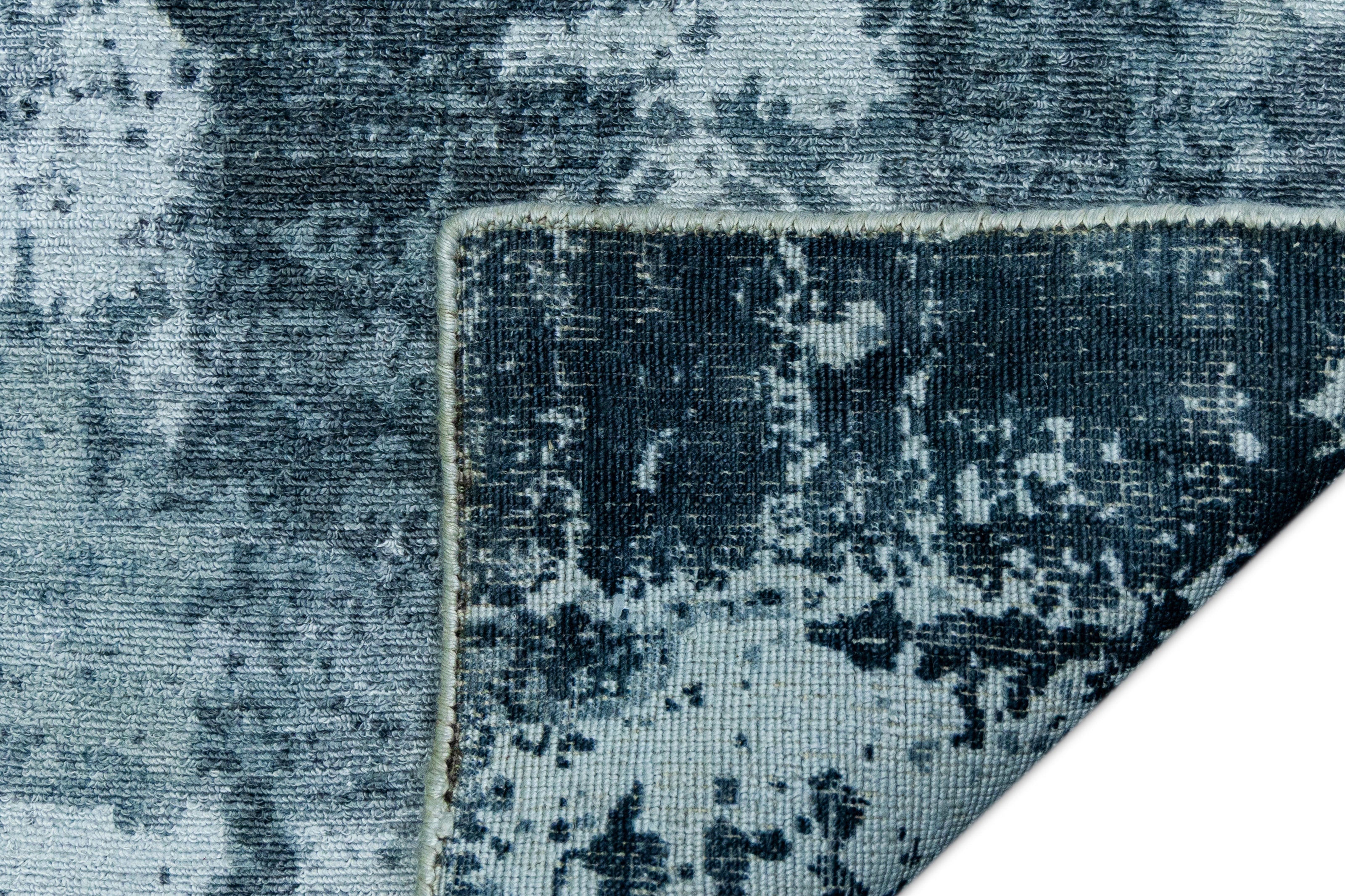 Sapphire Wash | Hand-Loom Printed Viscose Rug