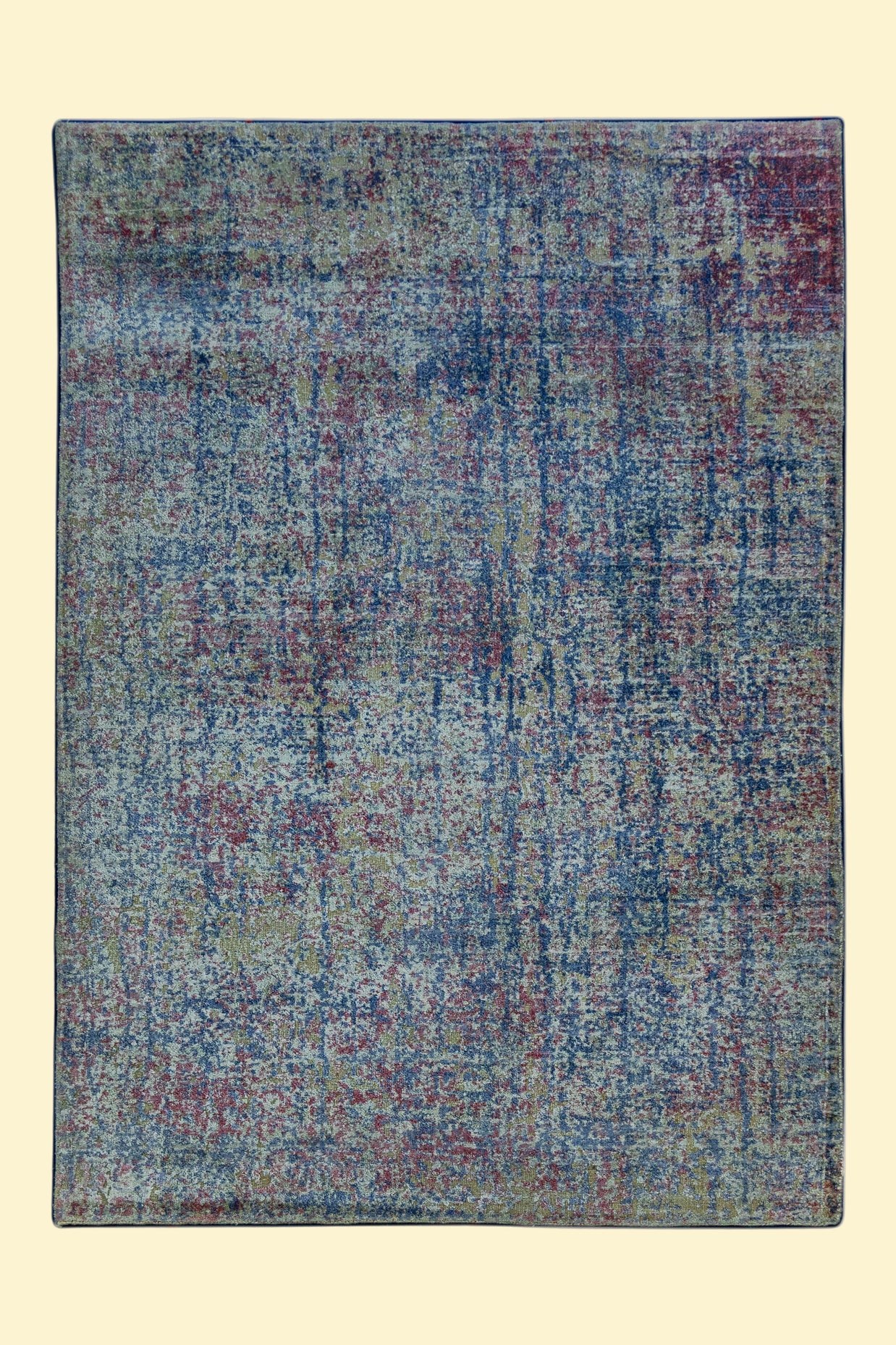 Multicoloured Hand-Loom Printed Viscose Handmade Rug for bed rooms, offices, and dining spaces. 