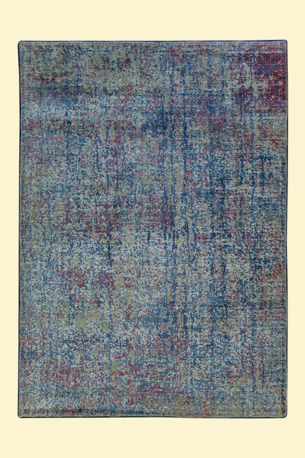 Multicoloured Hand-Loom Printed Viscose Handmade Rug for bed rooms, offices, and dining spaces. 