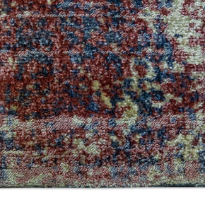 Detail Shot of Multicoloured Pattern Hand-Loom Printed Viscose Handmade Rug for bed rooms, offices, and dining spaces. 