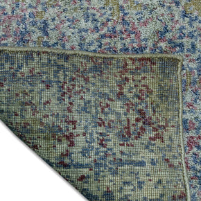 Patina Blue | Hand-Loom Printed Viscose Rug