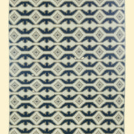 Blue and White Geometrical pattern Hand-Knotted New Zealand Wool Handmade Rug for bed rooms, offices, and dining spaces