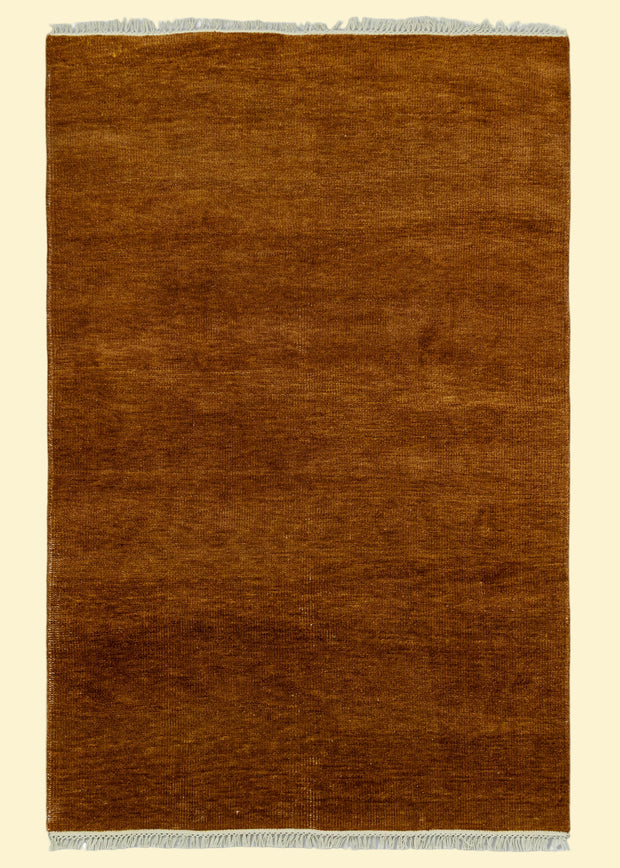 Textured Pattern Brown Hand-Knotted Indian Wool Handmade Rug for living rooms, offices, and dining spaces