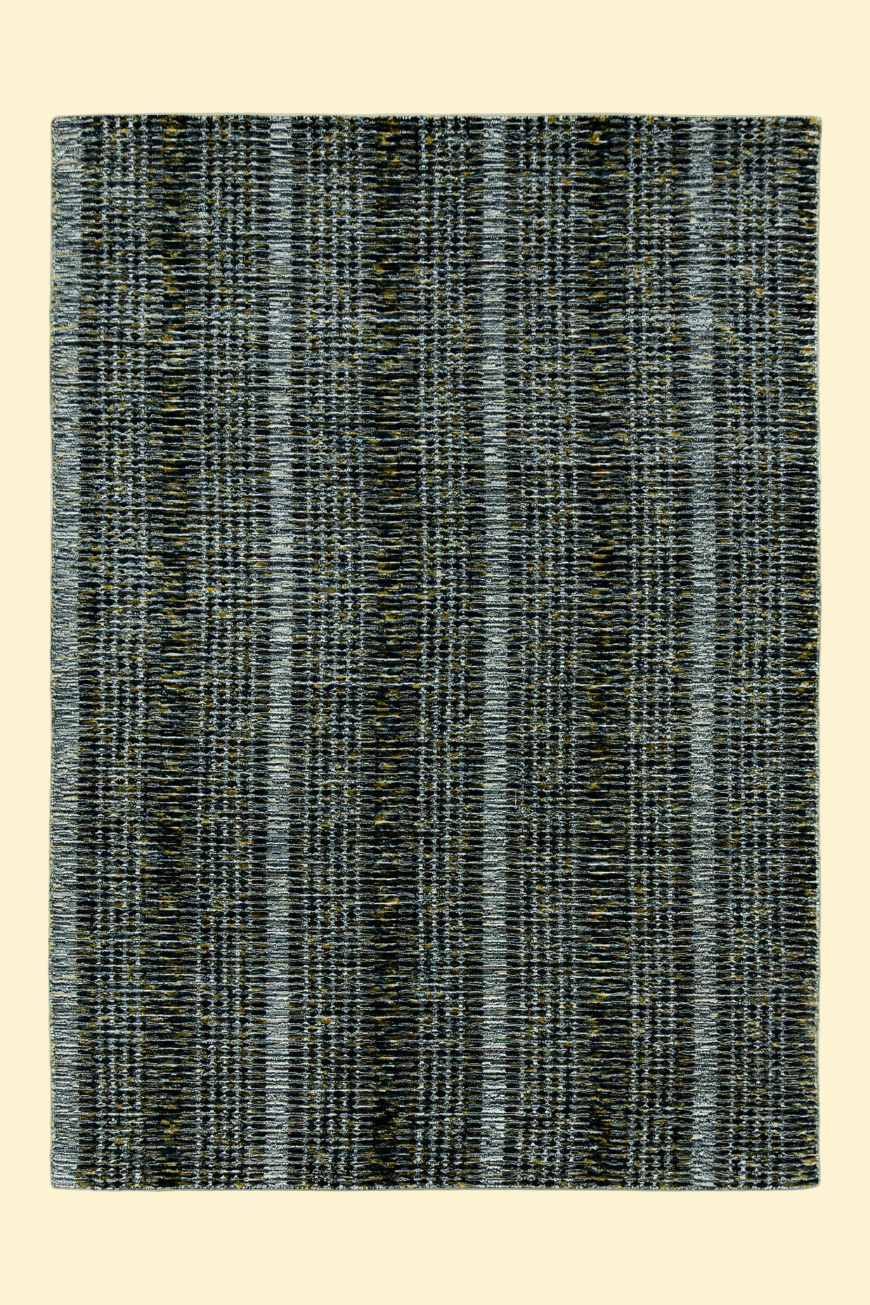 Textured Blue and Black Pattern Hand-Loom Woolen Handmade Rug for bed rooms, offices, and dining spaces. 