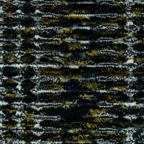 Detail Shot of Textured Blue and Black Pattern Hand-Loom Woolen Handmade Rug for bed rooms, offices, and dining spaces. 