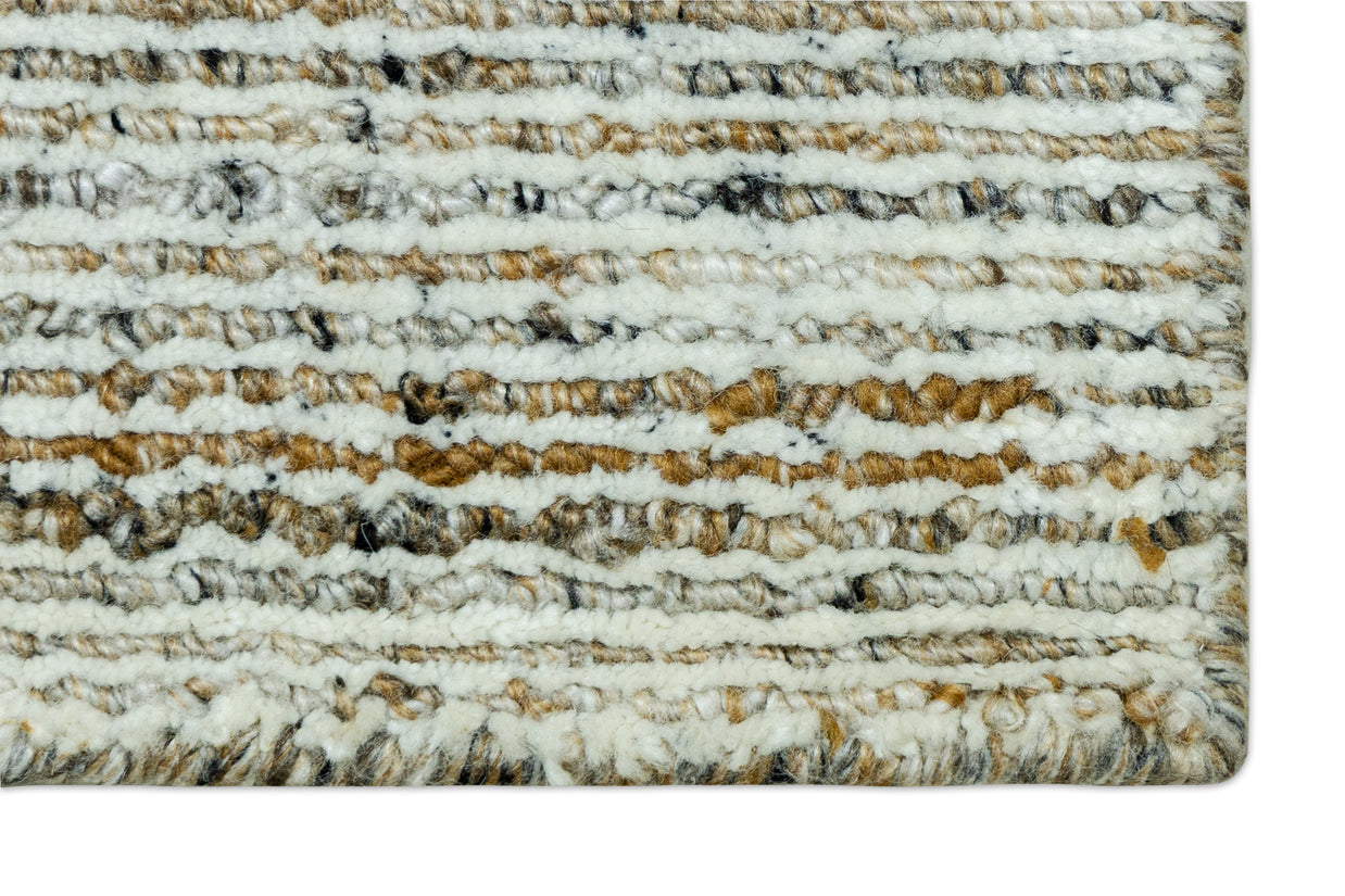 Detail Shot of Textured Area Rug Hand-Loom Pet Yarn Handmade Rug for bed rooms, offices, and dining spaces. 