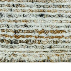 Detail Shot of Textured Area Rug Hand-Loom Pet Yarn Handmade Rug for bed rooms, offices, and dining spaces. 