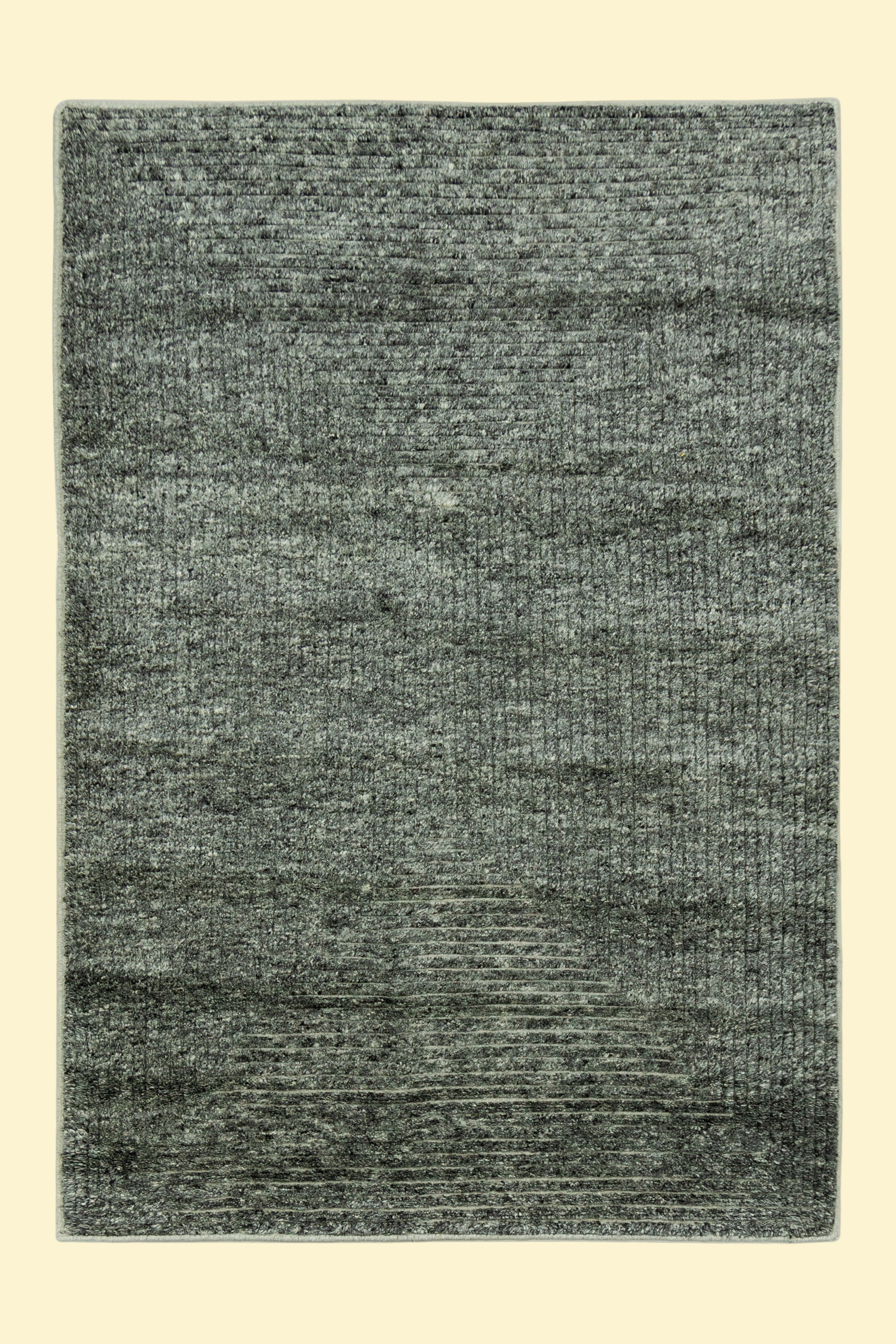 Textured Grey Hand-Knotted Indian Wool Handmade Rug for living rooms, offices, and dining spaces