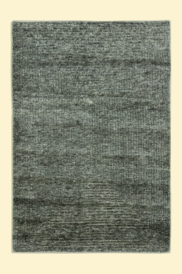 Textured Grey Hand-Knotted Indian Wool Handmade Rug for living rooms, offices, and dining spaces
