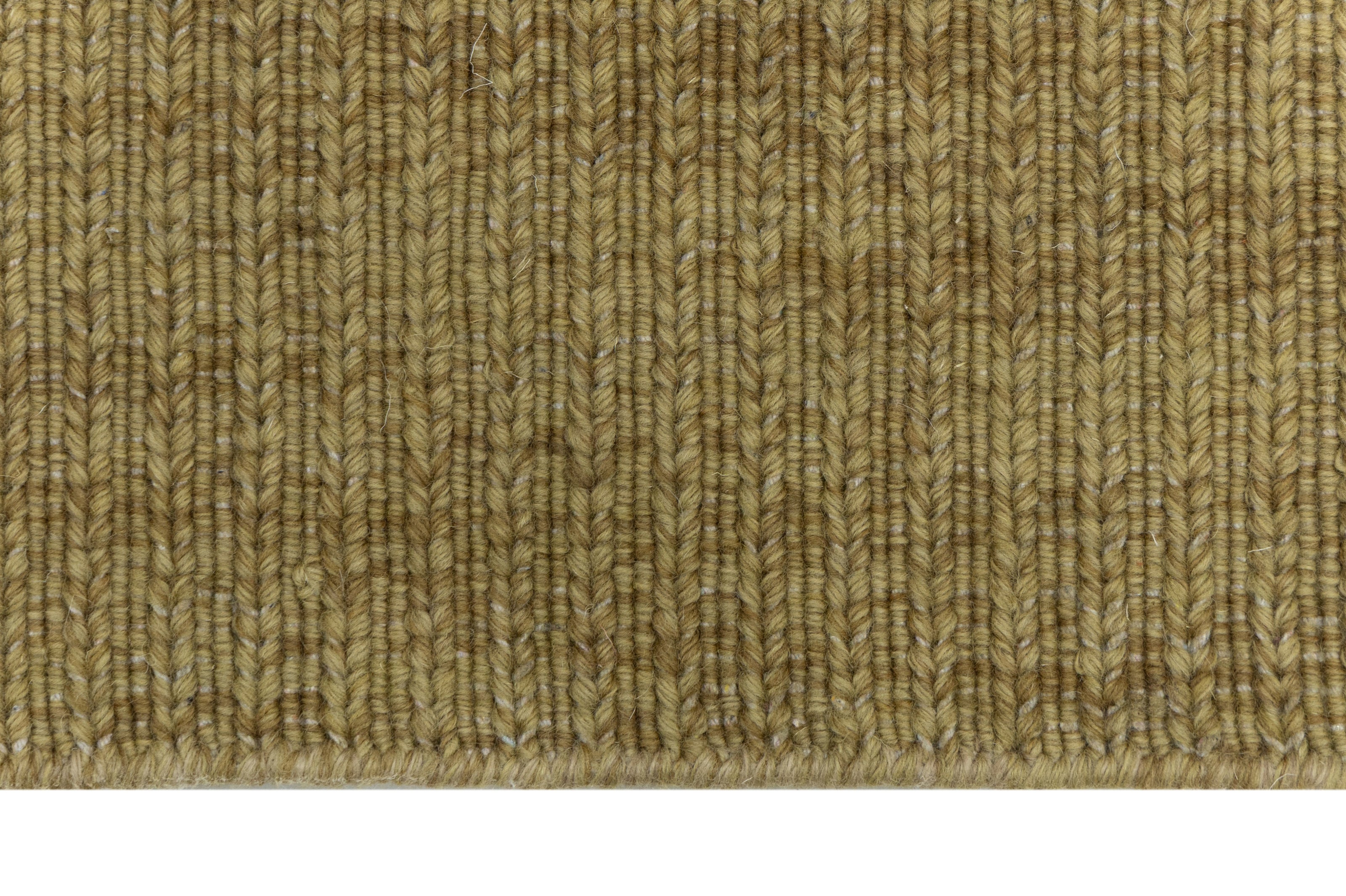 Wheat Gold Texture Hand-Woven Soumak Wool Rug for Bed Rooms, Offices and Dining Rooms