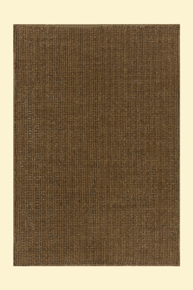 Brown Texture Hand-Woven Soumak woolen rug for bed rooms, offices, and dining spaces. 