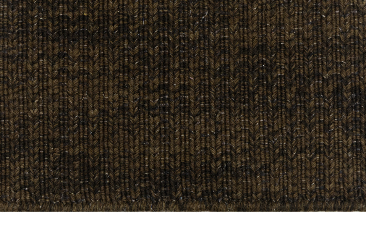 Clouse-up for Brown Texture Hand-Woven Soumak woolen rug for bed rooms, offices, and dining spaces. 