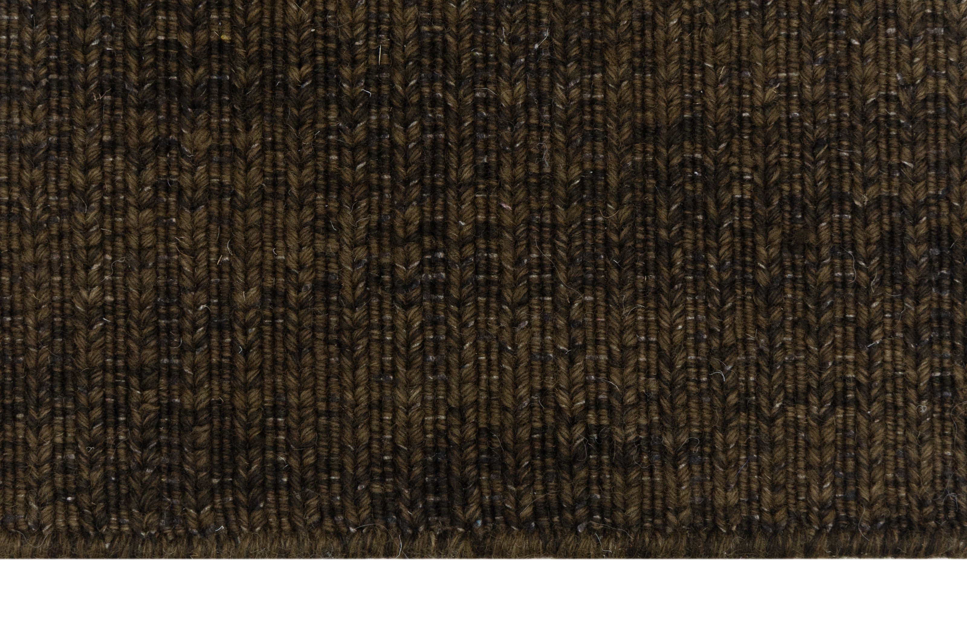 Clouse-up for Brown Texture Hand-Woven Soumak woolen rug for bed rooms, offices, and dining spaces. 