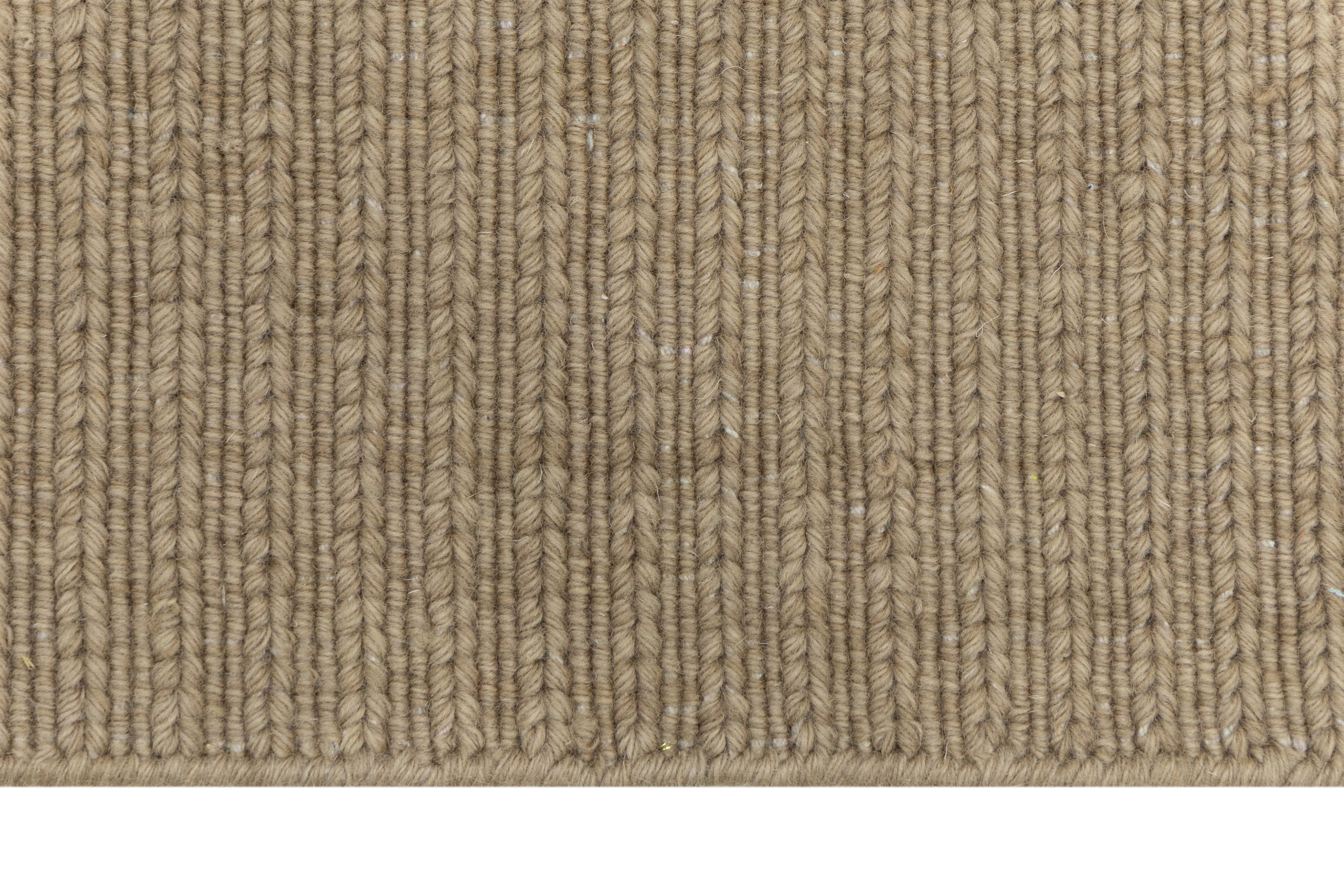 Close-up of Beige Texture Hand-Woven Soumak woolen rug for bed rooms, offices, and dining spaces. 