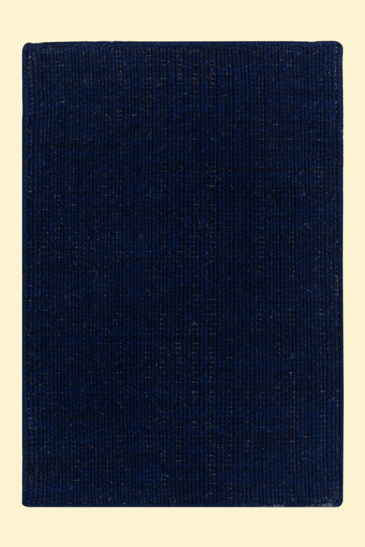 Navy Blue Texture Hand-Woven Soumak woolen rug for bed rooms, offices, and dining spaces. 