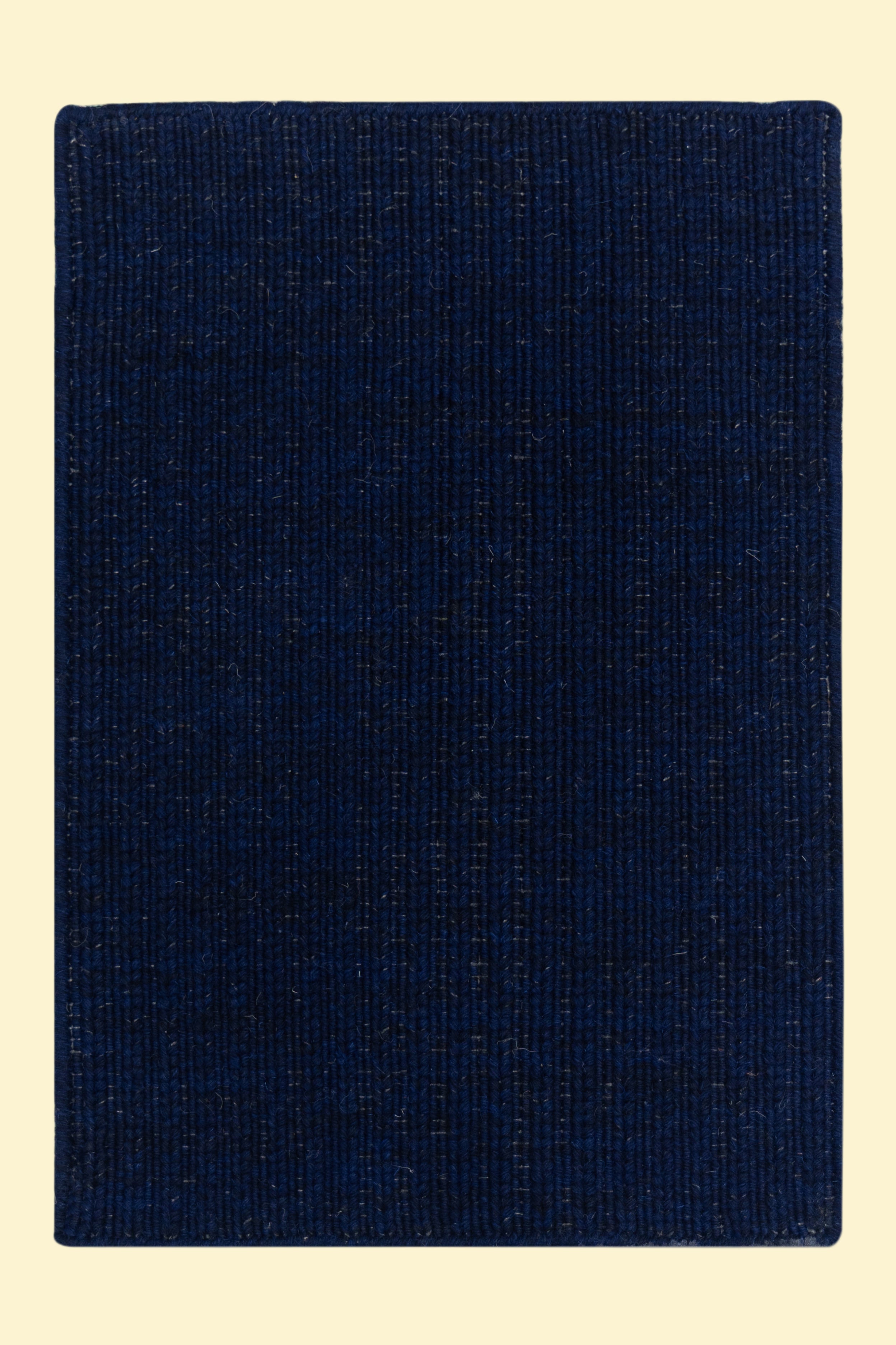 Navy Blue Texture Hand-Woven Soumak woolen rug for bed rooms, offices, and dining spaces. 