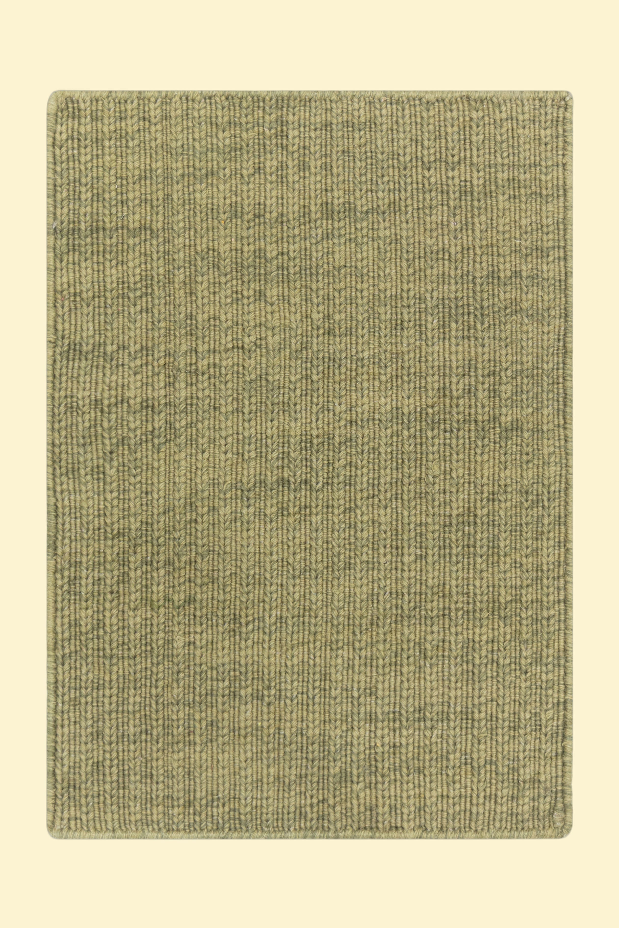Green Texture Hand-Woven Soumak woolen rug for bed rooms, offices, and dining spaces. 