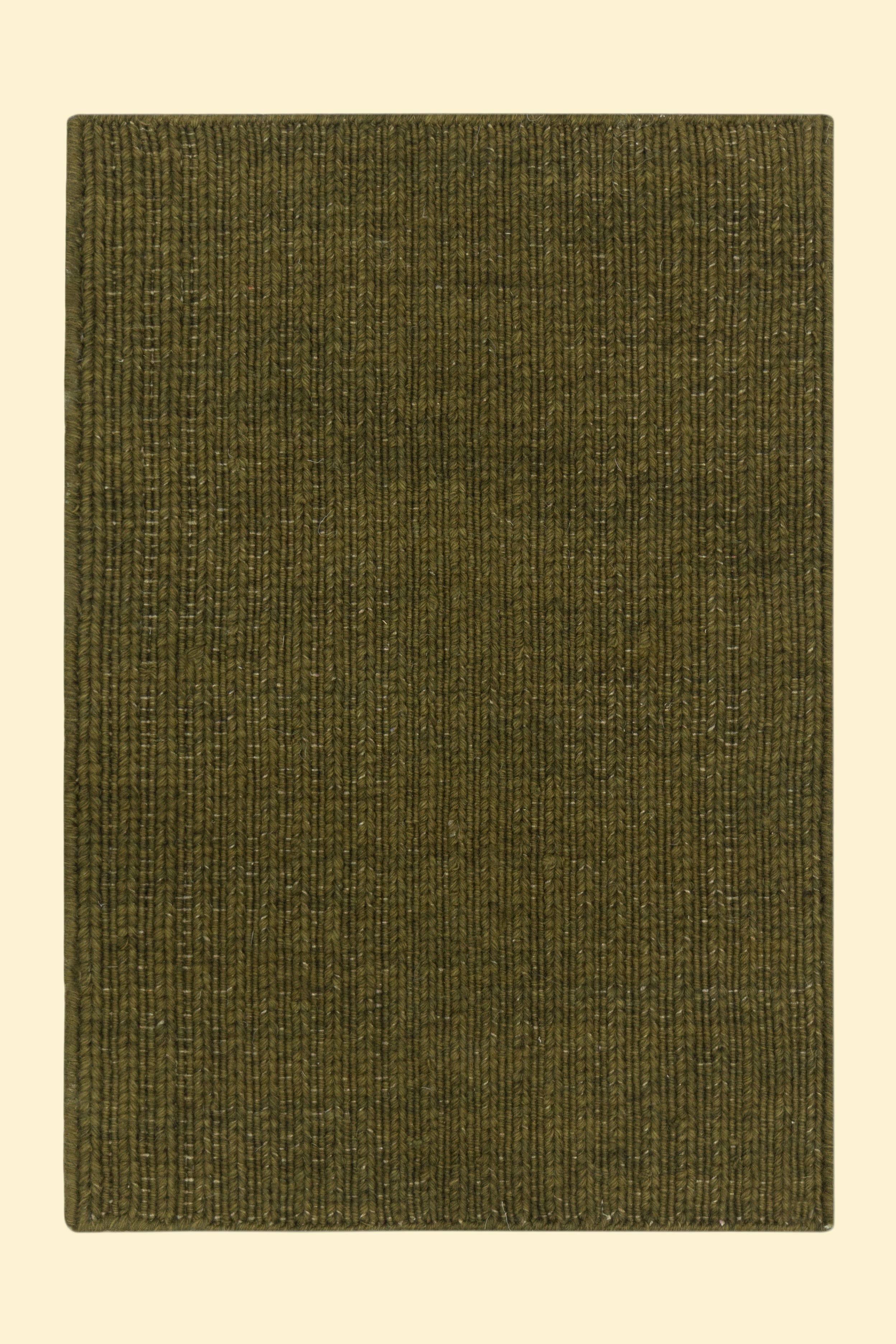 Green Texture Hand-Woven Soumak woolen rug for bed rooms, offices, and dining spaces. 