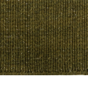 Close-up of Green Texture Hand-Woven Soumak woolen rug for bed rooms, offices, and dining spaces. 
