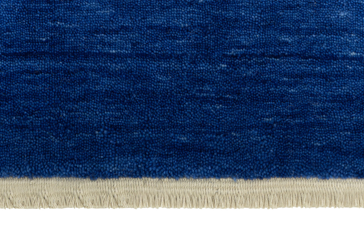 Royal Indigo Textured  Solid Hand-Loom Woolen Rug for Master Bedroom, Offices and Dining Room