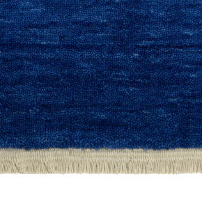 Royal Indigo Textured  Solid Hand-Loom Woolen Rug for Master Bedroom, Offices and Dining Room